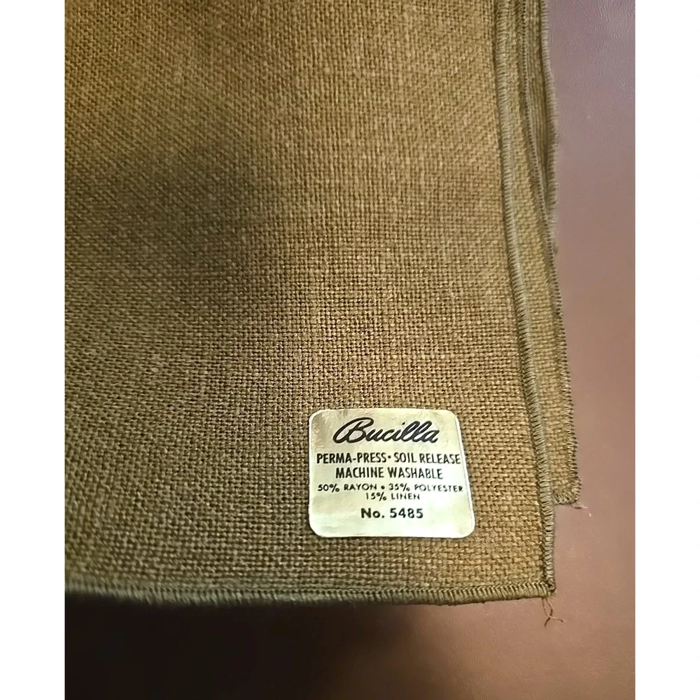 NWT Lot of 6 Vintage Bucilla Green‎ Perma Press Linens Home Decor Table Napkins